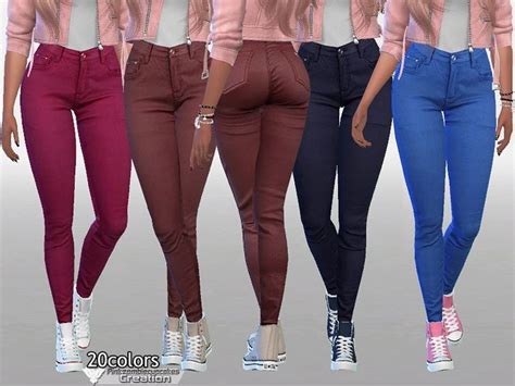 Chocolate Denim Jeans The Sims 4 Catalog Sims 4 Clothing Clothes