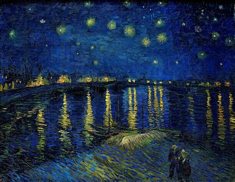 Starry Night Over The Rhone Vincent Van Gogh Café Painting Etsy
