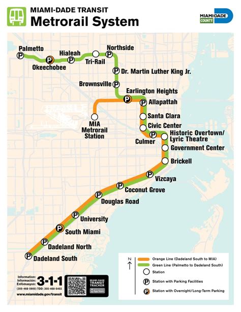 Transit Maps Official Map Miami Dade Metrorail System Florida 2012