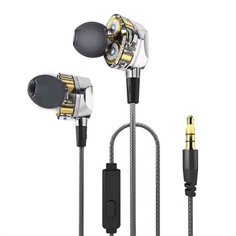 Fashion In Ear 12m Wired Hifi Earphones Dual Dynamic Driver 4d Stereo