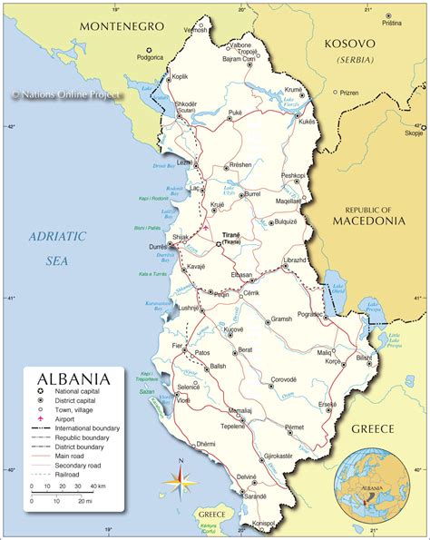 karta albanien Albanien straßenkarte Europa Karta