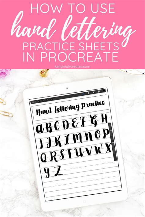 How To Use Hand Lettering Practice Sheets In Procreate Kelly Leigh
