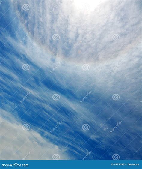 Sun Halo In Blue Sky With Clouds Stock Photo Image Of Inspire Drama