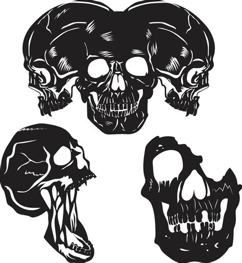 Set Of Human Skull 18758140 Vector Art At Vecteezy