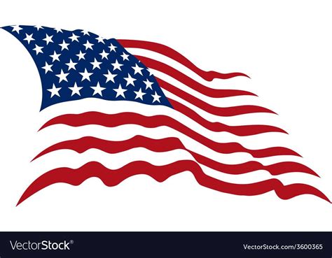 Waving American Stars And Stripes Made In Two Colors Isolated On White