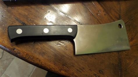 vintage f dick butcher s or chef s stainless meat cleaver knife super nice ebay