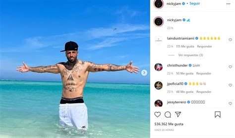 Nicky Jam dejó boquiabiertos a sus fans con fotos en la playa