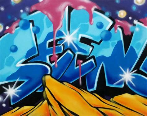 Graffiti Artist Seen Seen Aerosol On Canvas Dirtypilot