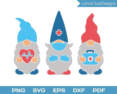 Medical Gnomes Svg Healthcare Gnomes Silhouette Cut File Etsy