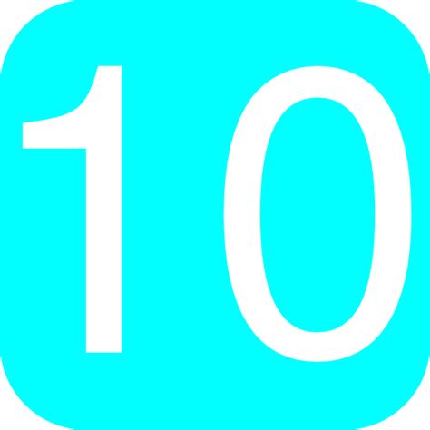 Light Blue Rounded Square With Number 10 Clip Art At