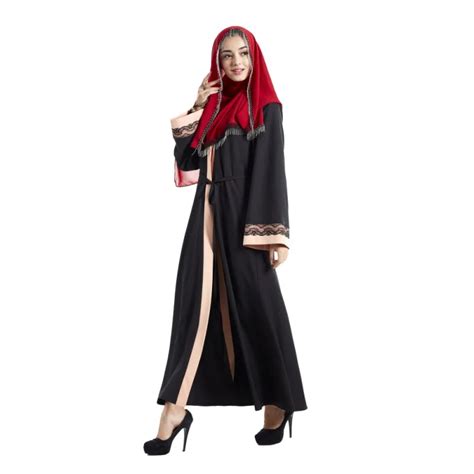 kaftan abaya islamic muslim cocktail women long sleeve robe patchwork