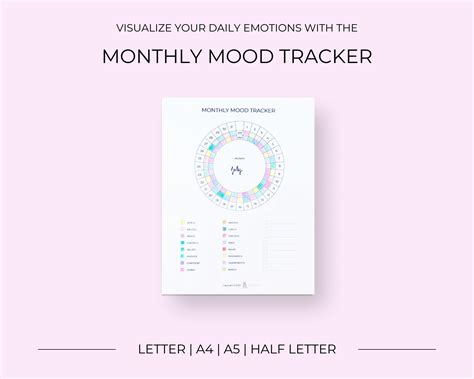 Monthly Mood Tracker Printable Feelings Journal Daily Mood Etsy España