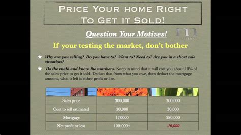 Pricing Your Home To Sell Youtube
