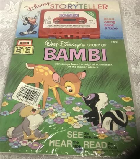 Walt Disney Storyteller Cassette And Story Book Story Of Bambi 1977 1299 Picclick