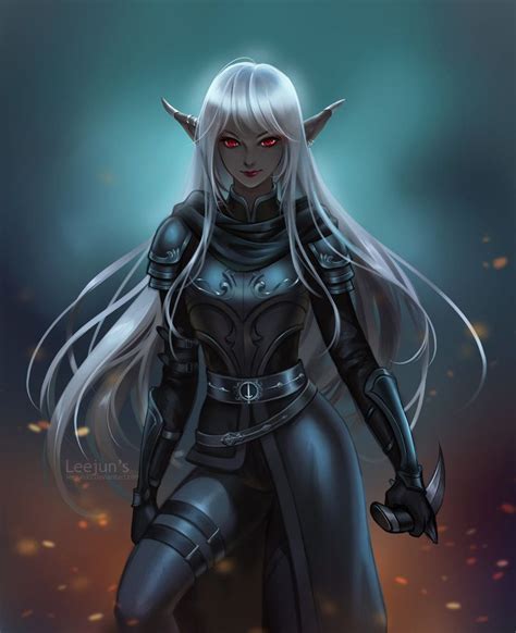 Commission Jaelri Baenre By Leejun35 Dark Elf Elves Fantasy Elf Art