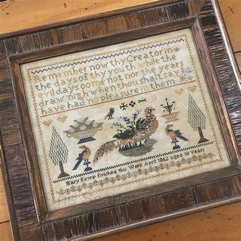 Counted Cross Stitch Pattern Mary Kemp 1862 Reproduction Sampler