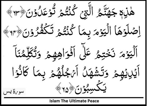 Surah Yasin Verses 63 65 Verses Quran Verses Surah Al Quran