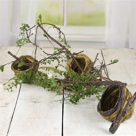 Artificial Foliage And Bird Nest Branch Artificial Birds And Nests