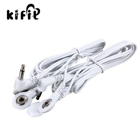 Kifit Durable 1 Pair Replacement Electrode Pads Tens Unit Lead Wires Cables For Tens Ems