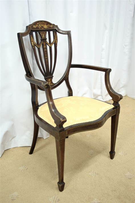 Edwardian Inlaid Bedroom Chair As087398 Antiques Atlas