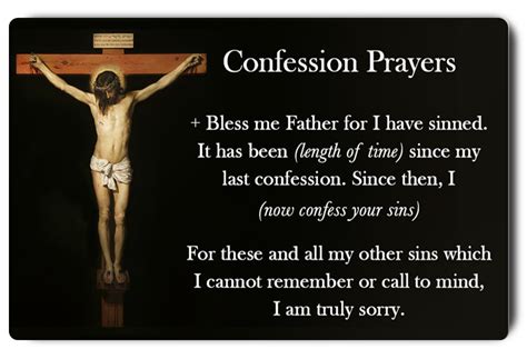 Confession Prayer Card Catholic Id