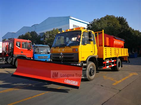 Dongfeng Snow Removal Truck With Snow Shovel And Snowmelt Agent Spreader