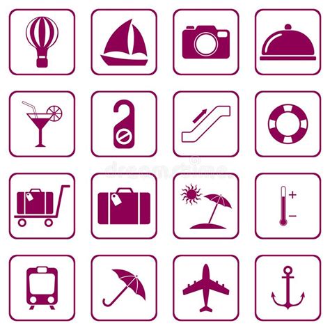 Set Of Icons For Travel Services Stock Vector Illustration Of Cruise