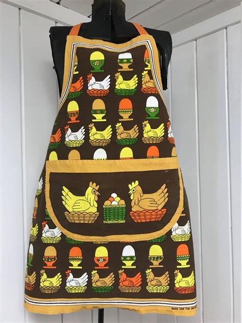 Vintage Chicken Apron Vintage Hen On Eggs Apron British Egg Etsy