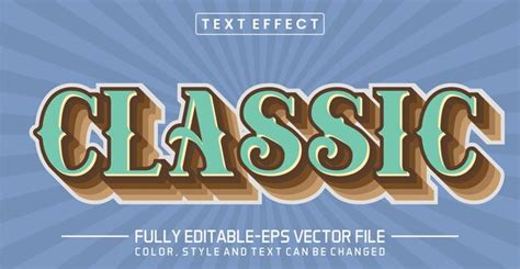 Premium Vector Classic Text Editable Style Effect