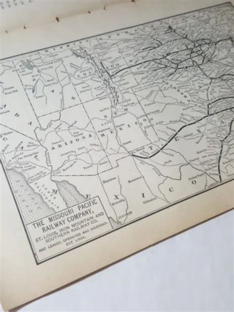 1897 Original Train Route Map Missouri Pacific Railway 20 Page