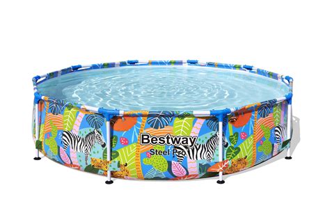 Steel Pro Bestway Above Ground Swimming Pool Round 10 Ft X 26 In