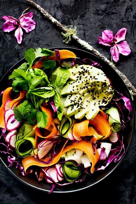 Veggie Ribbon Salad With Sesame Tangerine Vinaigrette ⋆ Recipe