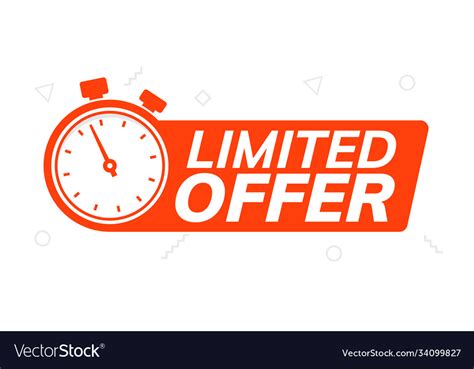 Super Limited Offer Clock Time Icon Promo Price Vector Image