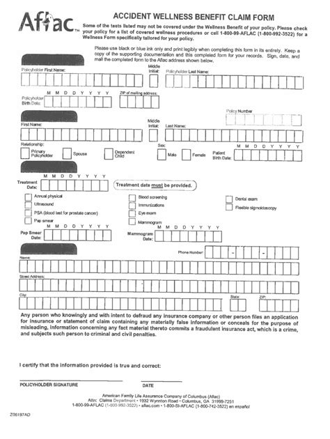 Aflac Claim Forms Printable Printable Forms Free Online