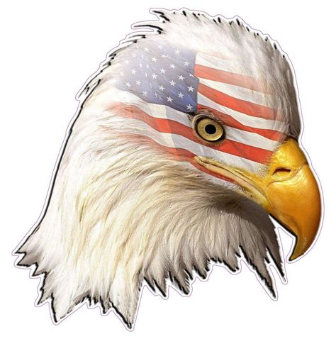 Eagle Head American Flag Decal Nostalgia Decals Patriotic Vinyl