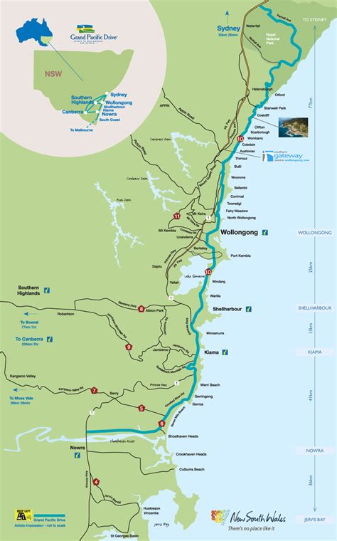 Map Of The Illawarra On The New South Wales South Coast Australia