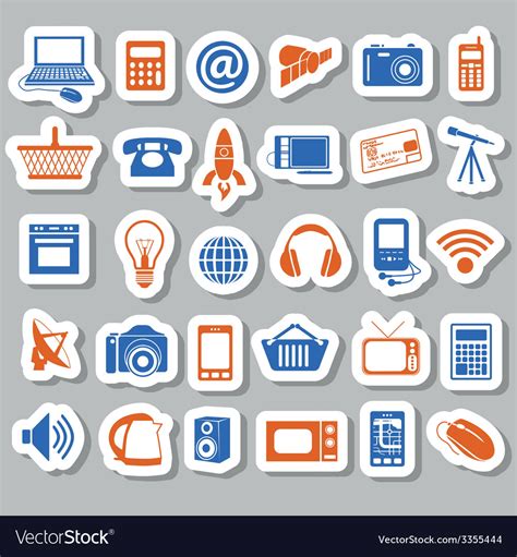 Modern Technology Stickers Royalty Free Vector Image