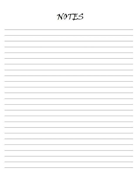 Lined College Ruled Note Paper Printable Notes Page Printable Notes