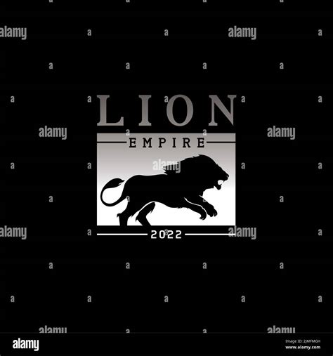Royal Lion Silhouette Logo Label Design Inspiration Stock Vector Image
