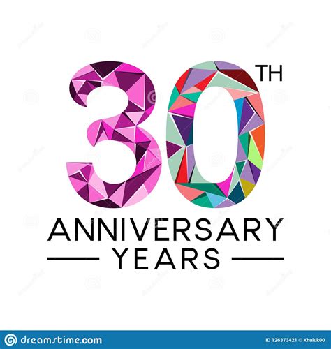 30th Anniversary Years Abstract Triangle Modern Full Col Stock Vector