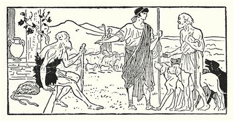 Odysseus And Telemachus At The House Of The Shepherd Eumaeus Stock Image Look And Learn