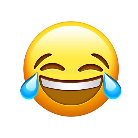 Emoji Yellow Face Lol Laugh And Crying Tear Icon Stock Illustration