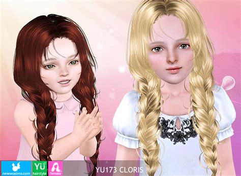 Double Loose Braids Hairstyle Yu173 Cloris By Newsea Sims 3 Hairs