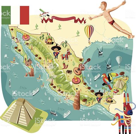 Dibujo Mapa De México Ilustración De Dibujo Mapa De México Y Más