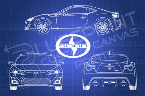 Custom Scion Fr S Blueprint Canvas Etsy