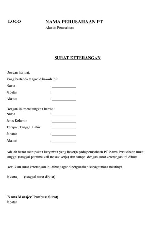 Surat Keterangan Vaksin Contoh Surat