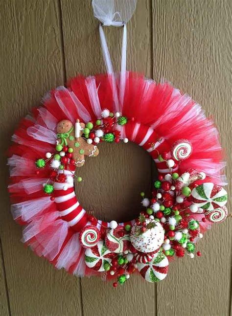 Christmas Candy Craft Ideas Candy Wreath Tulle Crafts Diy Tulle