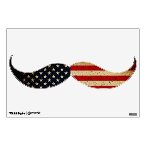 Moustache American Flag Wall Graphic Zazzle