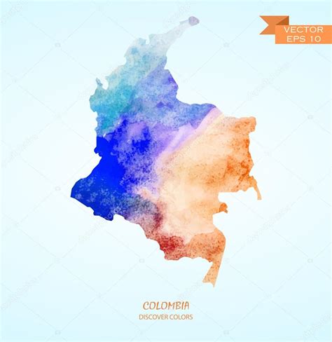 Mapa De Acuarela De Colombia 2022