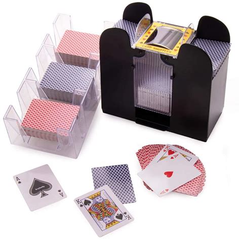 Card Game Essentials Bundle 6 Deck Shuffler Rotating Card Tray 12